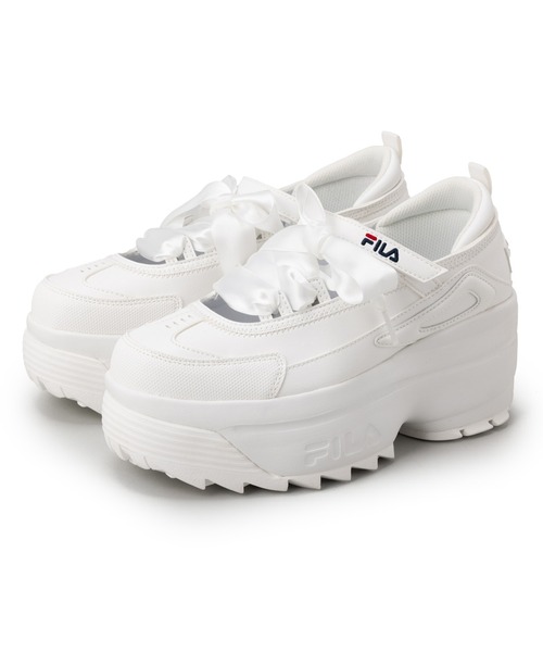 FILA(フィラ)の「FILA フィラ 厚底スニーカー DISRUPTOR WEDGE BALLET ディスラプター ウェッジ バレエ FM0101978014/FM0101978100/FM0102097015(スニーカー・レディース・ブラック/ブラック系その他/ホワイト・23.0cm/23.5cm/24.0cm/24.5cm/25.0cm)」の1枚目の写真