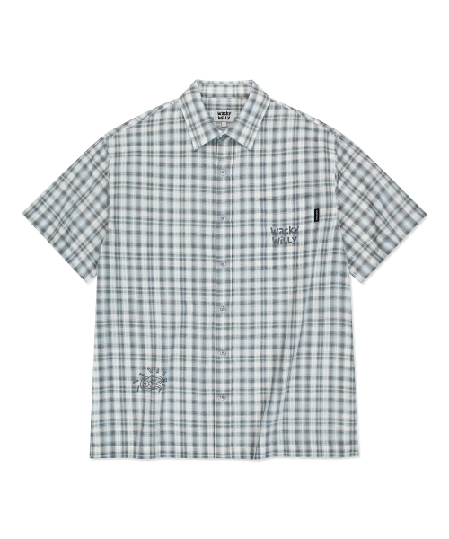 Wacky WiLLy(ワッキーウィリー)の「ビッグチェック半袖シャツブルー(シャツ/ブラウス・レディース・その他・SMALL/MEDIUM/LARGE/X-LARGE)」の1枚目の写真
