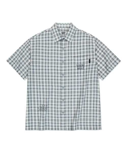 Wacky WiLLy(ワッキーウィリー)の「ビッグチェック半袖シャツブルー(シャツ/ブラウス・レディース・その他・SMALL/MEDIUM/LARGE/X-LARGE)」の2枚目の写真