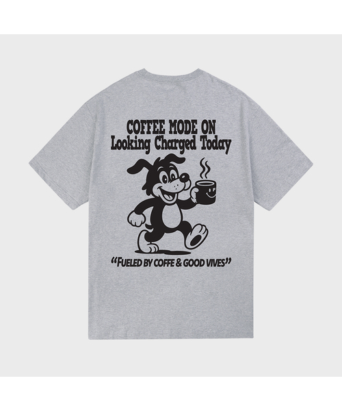 GRAVER（グレーバー）の「[ユニセックス]COFFEE DOG 半袖Tシャツ_2カラー（Tシャツ/カットソー・レディース・ライトグレー/ブラック/ホワイト・LARGE/MEDIUM/SMALL/X-LARGE）」の3枚目の写真