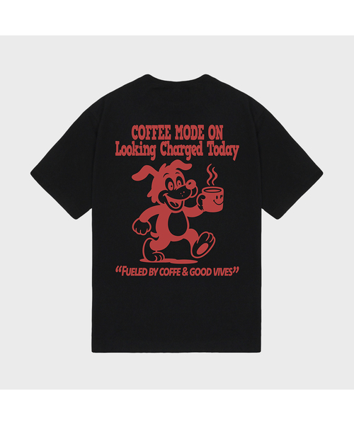 GRAVER（グレーバー）の「[ユニセックス]COFFEE DOG 半袖Tシャツ_2カラー（Tシャツ/カットソー・レディース・ライトグレー/ブラック/ホワイト・LARGE/MEDIUM/SMALL/X-LARGE）」の2枚目の写真