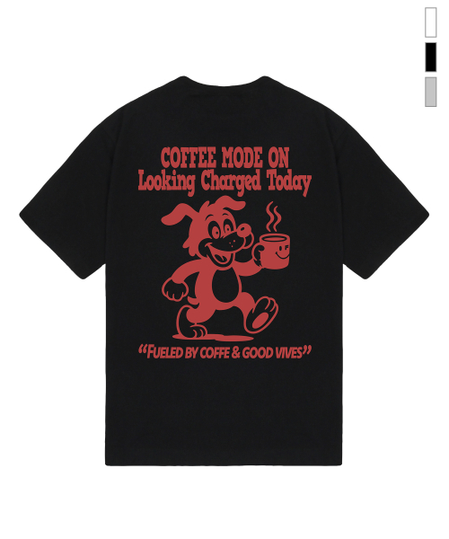 GRAVER（グレーバー）の「[ユニセックス]COFFEE DOG 半袖Tシャツ_2カラー（Tシャツ/カットソー・レディース・ライトグレー/ブラック/ホワイト・LARGE/MEDIUM/SMALL/X-LARGE）」の5枚目の写真