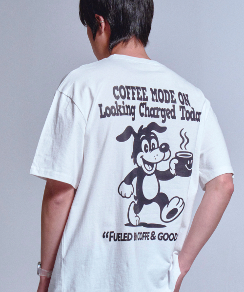 GRAVER（グレーバー）の「[ユニセックス]COFFEE DOG 半袖Tシャツ_2カラー（Tシャツ/カットソー・レディース・ライトグレー/ブラック/ホワイト・LARGE/MEDIUM/SMALL/X-LARGE）」の7枚目の写真