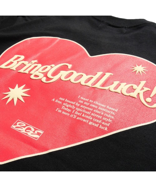 BGL(ビージーエル)の「RETRO HEART TEE / ハートロゴ / パフプリント / 3Dプリント / 発泡プリント 半袖Tシャツ(Tシャツ/カットソー・レディース・ブラック/パープル/ホワイト・L/M/S)」の18枚目の写真