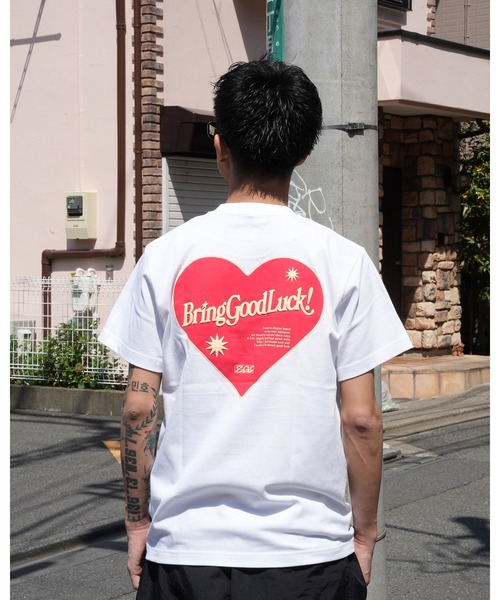 BGL(ビージーエル)の「RETRO HEART TEE / ハートロゴ / パフプリント / 3Dプリント / 発泡プリント 半袖Tシャツ(Tシャツ/カットソー・レディース・ブラック/パープル/ホワイト・L/M/S)」の8枚目の写真