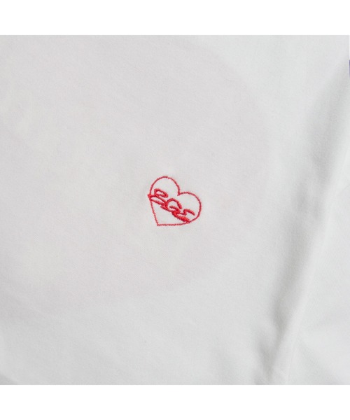 BGL(ビージーエル)の「RETRO HEART TEE / ハートロゴ / パフプリント / 3Dプリント / 発泡プリント 半袖Tシャツ(Tシャツ/カットソー・レディース・ブラック/パープル/ホワイト・L/M/S)」の22枚目の写真