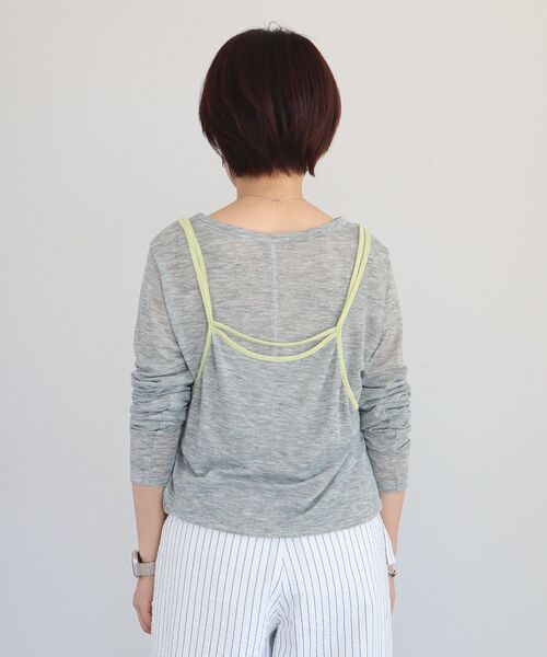 CRAFT STANDARD BOUTIQUE(クラフトスタンダードブティック)の「パイピングレイヤードバルーンプルオーバー(Tシャツ/カットソー・レディース・杢グレー/オフホワイト・FREE)」の7枚目の写真