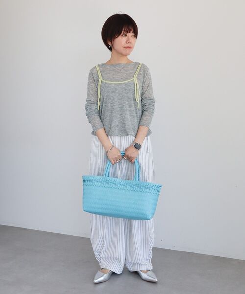 CRAFT STANDARD BOUTIQUE(クラフトスタンダードブティック)の「パイピングレイヤードバルーンプルオーバー(Tシャツ/カットソー・レディース・杢グレー/オフホワイト・FREE)」の9枚目の写真