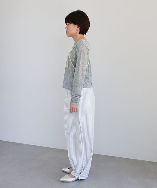 CRAFT STANDARD BOUTIQUE(クラフトスタンダードブティック)の「パイピングレイヤードバルーンプルオーバー(Tシャツ/カットソー・レディース・杢グレー/オフホワイト・FREE)」の10枚目の写真