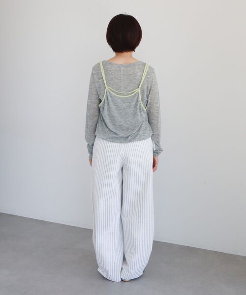 CRAFT STANDARD BOUTIQUE(クラフトスタンダードブティック)の「パイピングレイヤードバルーンプルオーバー(Tシャツ/カットソー・レディース・杢グレー/オフホワイト・FREE)」の11枚目の写真