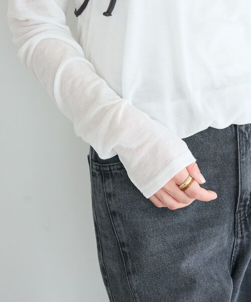 CRAFT STANDARD BOUTIQUE(クラフトスタンダードブティック)の「パイピングレイヤードバルーンプルオーバー(Tシャツ/カットソー・レディース・杢グレー/オフホワイト・FREE)」の13枚目の写真
