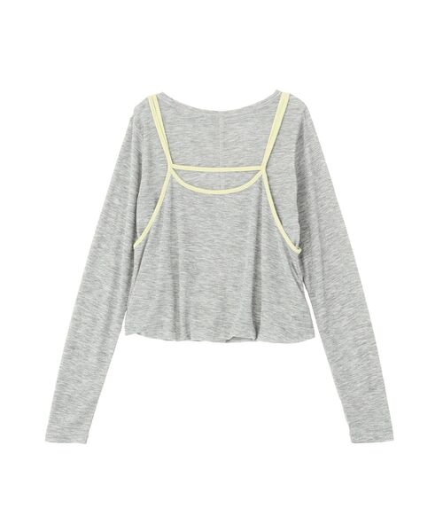 CRAFT STANDARD BOUTIQUE(クラフトスタンダードブティック)の「パイピングレイヤードバルーンプルオーバー(Tシャツ/カットソー・レディース・杢グレー/オフホワイト・FREE)」の16枚目の写真