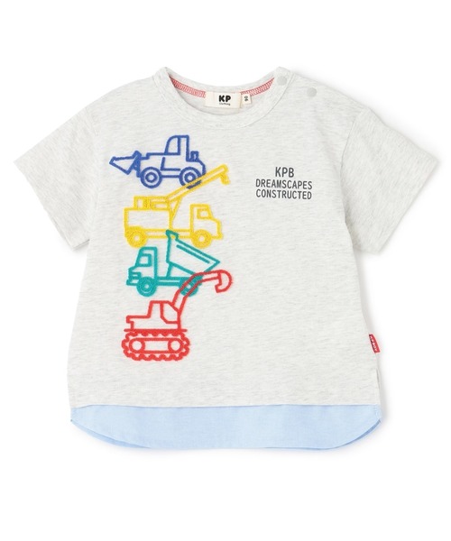 KP BOY（ケーピーボーイ）の「働く車 半袖Tシャツ（Tシャツ/カットソー・キッズ・カーキ/オートミール・80ｃｍ/90cm/100cm/110cm/120cm/130cm）」の2枚目の写真