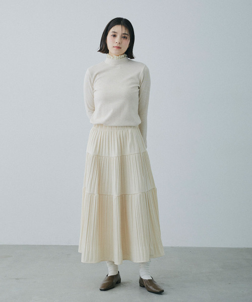 Mirette(ミレット)の「レースカフスハイネックリブトップス / Lace Cuff High Neck Rib Top(Tシャツ/カットソー・レディース・ナチュラル/ブラウン・FREE)」の21枚目の写真