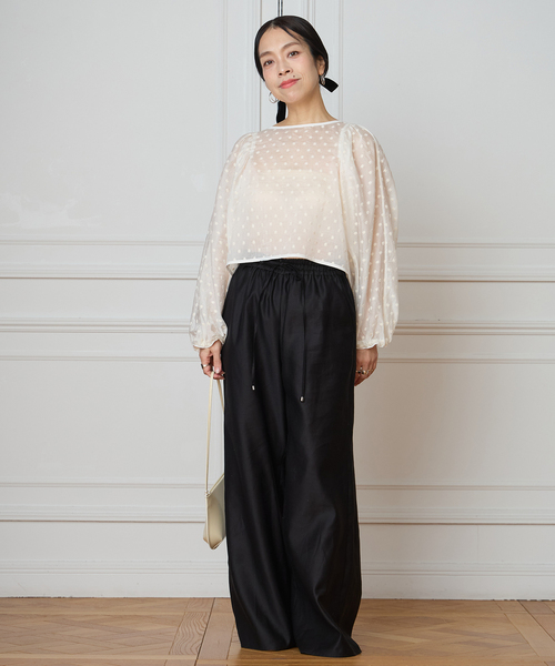 【みにどら】イエナ IENA ドット フラワー タック ブラウス IENA（イエナ）の「ドットフラワー タックブラウス◇（シャツ/ブラウス