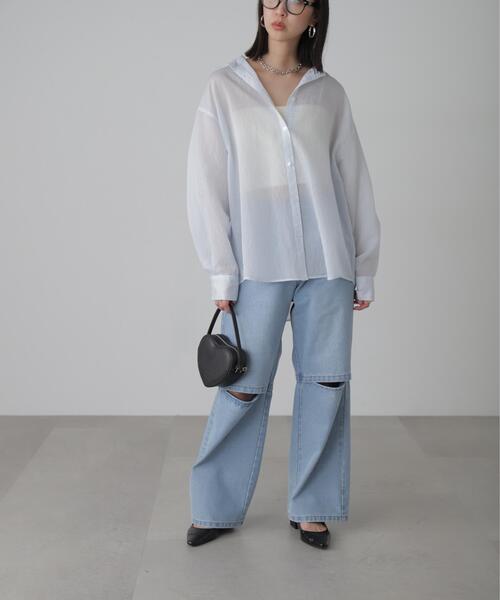 FREE'S MART（フリーズマート）の「◇シアーストライプオーバーシャツ（シャツ/ブラウス・レディース・ブルー系その他/ベージュ系その他/ホワイト系その他・FREE）」の18枚目の写真