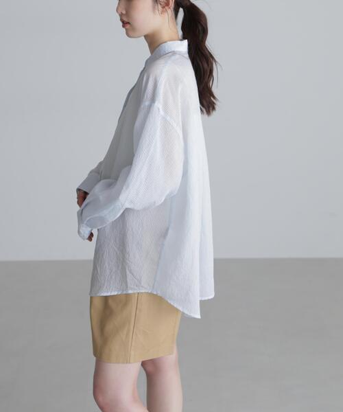 FREE'S MART（フリーズマート）の「◇シアーストライプオーバーシャツ（シャツ/ブラウス・レディース・ブルー系その他/ベージュ系その他/ホワイト系その他・FREE）」の13枚目の写真
