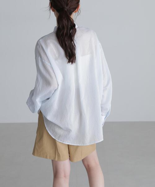 FREE'S MART（フリーズマート）の「◇シアーストライプオーバーシャツ（シャツ/ブラウス・レディース・ブルー系その他/ベージュ系その他/ホワイト系その他・FREE）」の12枚目の写真