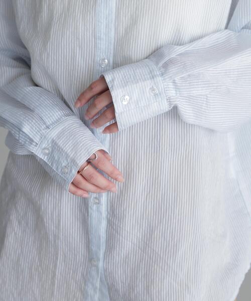FREE'S MART（フリーズマート）の「◇シアーストライプオーバーシャツ（シャツ/ブラウス・レディース・ブルー系その他/ベージュ系その他/ホワイト系その他・FREE）」の10枚目の写真