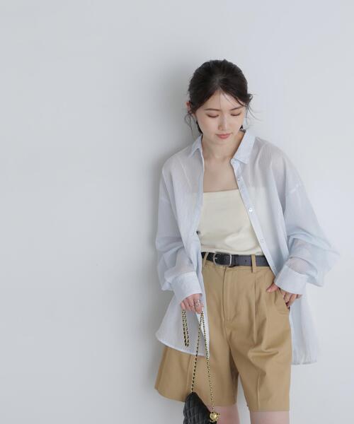 FREE'S MART（フリーズマート）の「◇シアーストライプオーバーシャツ（シャツ/ブラウス・レディース・ブルー系その他/ベージュ系その他/ホワイト系その他・FREE）」の6枚目の写真