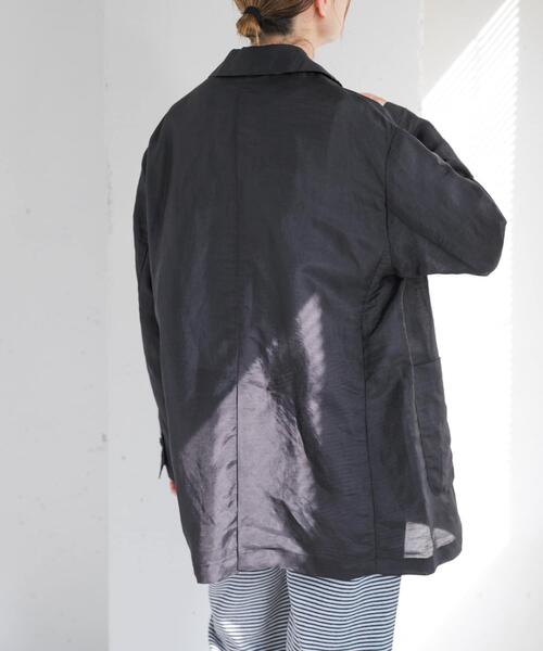 FORK&SPOON（フォークアンドスプーン）の「FORK&SPOON　ラミーブレンドビッグジャケット（その他アウター・レディース・ブラック/ベージュ・1）」の3枚目の写真