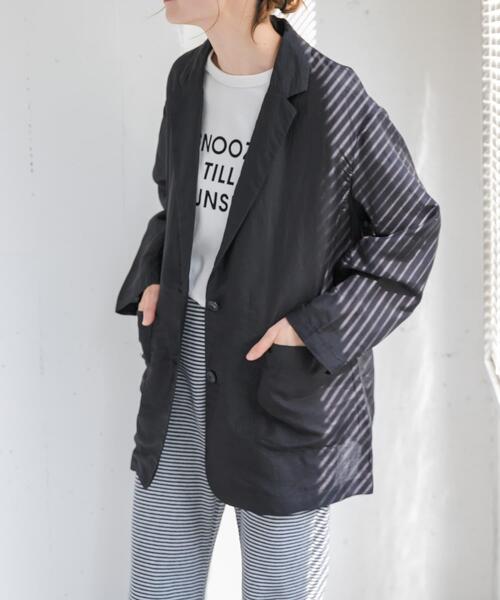 FORK&SPOON（フォークアンドスプーン）の「FORK&SPOON　ラミーブレンドビッグジャケット（その他アウター・レディース・ブラック/ベージュ・1）」の6枚目の写真