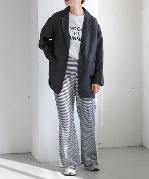 FORK&SPOON（フォークアンドスプーン）の「FORK&SPOON　ラミーブレンドビッグジャケット（その他アウター・レディース・ブラック/ベージュ・1）」の7枚目の写真