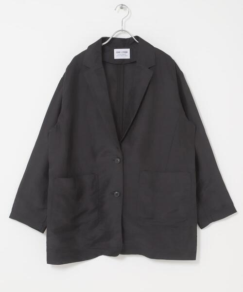 FORK&SPOON（フォークアンドスプーン）の「FORK&SPOON　ラミーブレンドビッグジャケット（その他アウター・レディース・ブラック/ベージュ・1）」の8枚目の写真