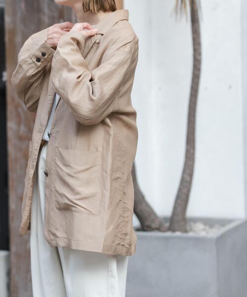 FORK&SPOON（フォークアンドスプーン）の「FORK&SPOON　ラミーブレンドビッグジャケット（その他アウター・レディース・ブラック/ベージュ・1）」の12枚目の写真