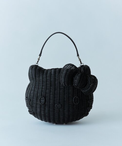 ear PAPILLONNER(イアパピヨネ)の「【HELLO KITTY(ハローキティ)×ear】コラボラタンバッグ(かごバッグ・レディース・ブラック・FREE)」の5枚目の写真