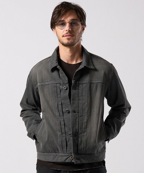 wjk(ダヴルジェイケイ)の「mj11528- denim jacket type1 (used) デニムジャケット(2092 dn91j)(デニムジャケット・メンズ・チャコールグレー/インディゴブルー・S/M/L/XL)」の13枚目の写真
