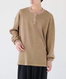 【KANEMASA PHIL./カネマサフィル】18G Garment Dye Waffle Henry Neck