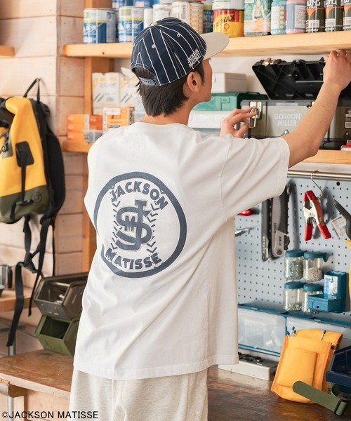 JACKSON MATISSE(ジャクソンマティス)の「【JACKSON MATISSE/BAYFLOW】アメリカンベースボールTEE(Tシャツ/カットソー・メンズ・オフホワイト/チャコール/ピンク・LARGE/MEDIUM)」の2枚目の写真
