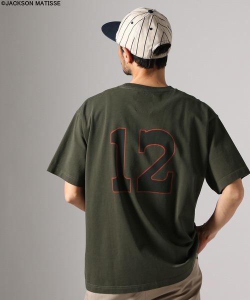JACKSON MATISSE(ジャクソンマティス)の「【JACKSON MATISSE/BAYFLOW】アメリカンベースボールTEE(Tシャツ/カットソー・メンズ・オフホワイト/チャコール/ピンク・LARGE/MEDIUM)」の4枚目の写真