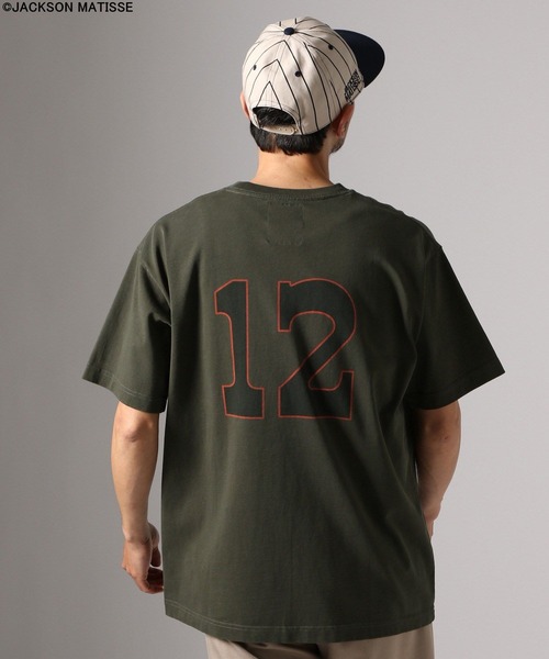 JACKSON MATISSE(ジャクソンマティス)の「【JACKSON MATISSE/BAYFLOW】アメリカンベースボールTEE(Tシャツ/カットソー・メンズ・オフホワイト/チャコール/ピンク・LARGE/MEDIUM)」の5枚目の写真