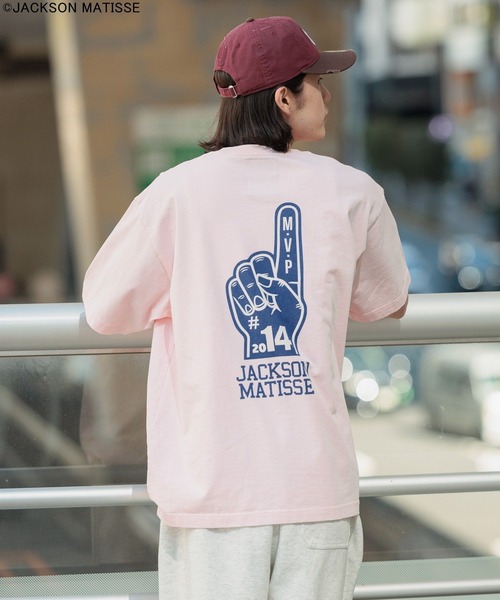 JACKSON MATISSE(ジャクソンマティス)の「【JACKSON MATISSE/BAYFLOW】アメリカンベースボールTEE(Tシャツ/カットソー・メンズ・オフホワイト/チャコール/ピンク・LARGE/MEDIUM)」の14枚目の写真