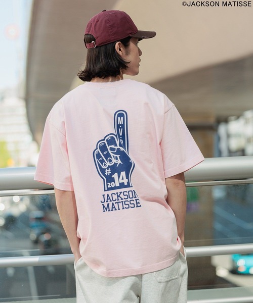 JACKSON MATISSE(ジャクソンマティス)の「【JACKSON MATISSE/BAYFLOW】アメリカンベースボールTEE(Tシャツ/カットソー・メンズ・オフホワイト/チャコール/ピンク・LARGE/MEDIUM)」の15枚目の写真