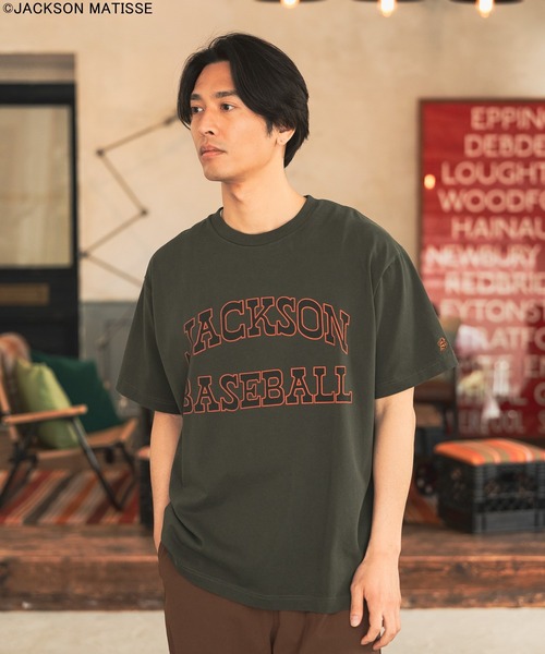 JACKSON MATISSE(ジャクソンマティス)の「【JACKSON MATISSE/BAYFLOW】アメリカンベースボールTEE(Tシャツ/カットソー・メンズ・オフホワイト/チャコール/ピンク・LARGE/MEDIUM)」の4枚目の写真