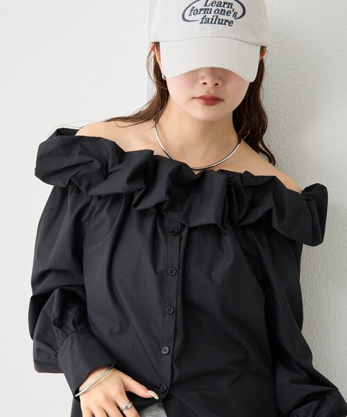 mystic(ミスティック)の「【3色展開】コットンキャンディブラウス(シャツ/ブラウス・レディース・ブラック/ブルー/オフホワイト・FREE)」の18枚目の写真