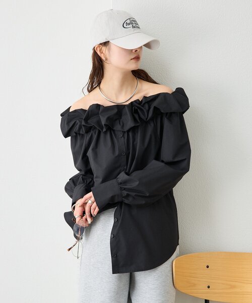 mystic(ミスティック)の「【3色展開】コットンキャンディブラウス(シャツ/ブラウス・レディース・ブラック/ブルー/オフホワイト・FREE)」の22枚目の写真
