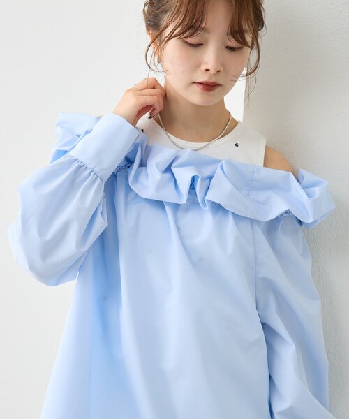 mystic(ミスティック)の「【3色展開】コットンキャンディブラウス(シャツ/ブラウス・レディース・ブラック/ブルー/オフホワイト・FREE)」の7枚目の写真