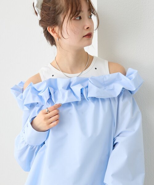 mystic(ミスティック)の「【3色展開】コットンキャンディブラウス(シャツ/ブラウス・レディース・ブラック/ブルー/オフホワイト・FREE)」の14枚目の写真