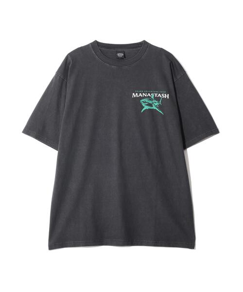 MANASTASH(マナスタッシュ)の「MANASTASH/マナスタッシュ PUMICE TEE SHARK(Tシャツ/カットソー・メンズ・ブラック/ホワイト/オレンジ・S/XL/M/L)」の5枚目の写真