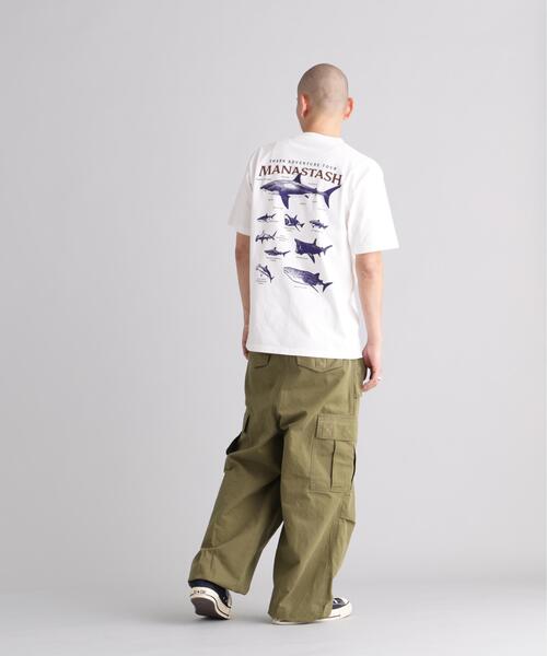 MANASTASH(マナスタッシュ)の「MANASTASH/マナスタッシュ PUMICE TEE SHARK(Tシャツ/カットソー・メンズ・ブラック/ホワイト/オレンジ・S/XL/M/L)」の8枚目の写真