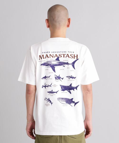 MANASTASH(マナスタッシュ)の「MANASTASH/マナスタッシュ PUMICE TEE SHARK(Tシャツ/カットソー・メンズ・ブラック/ホワイト/オレンジ・S/XL/M/L)」の11枚目の写真