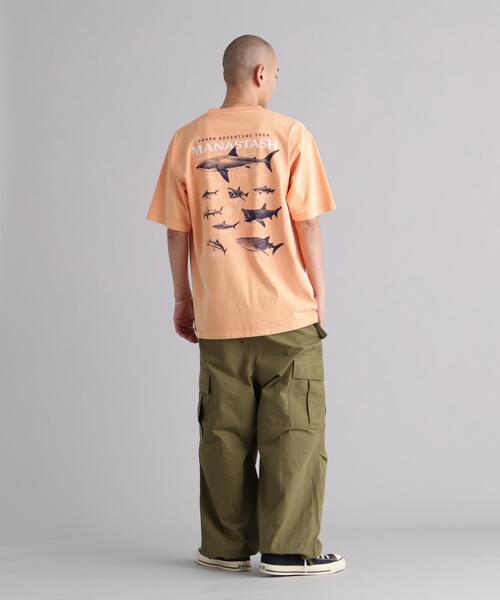 MANASTASH(マナスタッシュ)の「MANASTASH/マナスタッシュ PUMICE TEE SHARK(Tシャツ/カットソー・メンズ・ブラック/ホワイト/オレンジ・S/XL/M/L)」の20枚目の写真