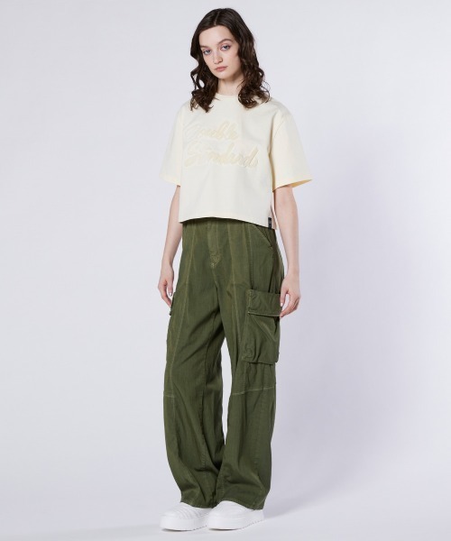 DOUBLE STANDARD CLOTHING(ダブルスタンダードクロージング)の「筆記体ロゴ クロップド天竺Tシャツ(Tシャツ/カットソー・レディース・キナリ/ピンク・FREE)」の11枚目の写真