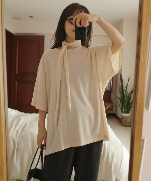 Plus by ONIT/オニット SLOBE別注 スカーフ付Tシャツ（Tシャツ