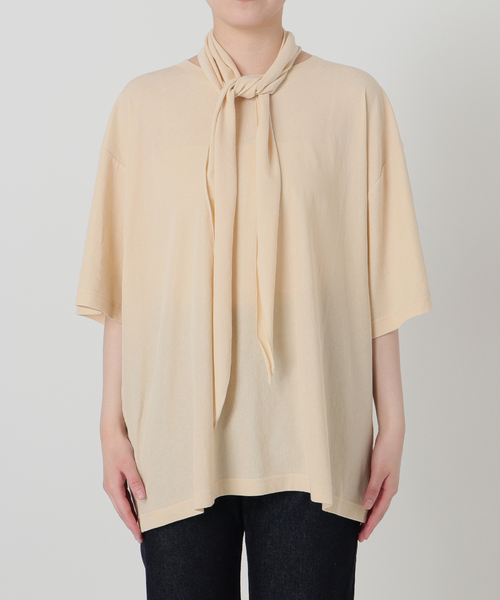 SLOBE IENA(スローブイエナ)の「Plus by ONIT/オニット SLOBE別注 スカーフ付Tシャツ(Tシャツ/カットソー・レディース・ベージュ系その他/ホワイト・FREE)」の14枚目の写真