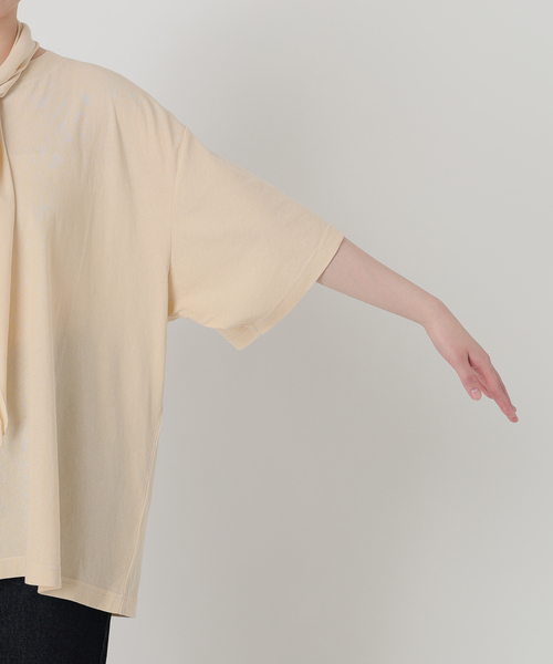 SLOBE IENA(スローブイエナ)の「Plus by ONIT/オニット SLOBE別注 スカーフ付Tシャツ(Tシャツ/カットソー・レディース・ベージュ系その他/ホワイト・FREE)」の18枚目の写真